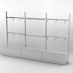 Пристенная торговая система Bazic №2 без задней стенки с тумбами T-11 (3600мм), Серый