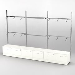 Пристенная торговая система Bazic №3 без задней стенки с тумбами Т-15 и T-21 (3600мм), Белый