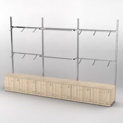 Пристенная торговая система Bazic №3 без задней стенки с тумбами Т-15 и T-21 (3600мм), Дуб Сонома