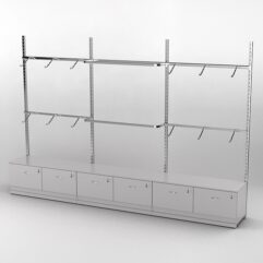 Пристенная торговая система Bazic №3 без задней стенки с тумбами Т-15 и T-21 (3600мм), Серый