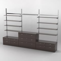 Пристенная торговая система Bazic №5 без задней стенки с тумбами Т-14 и Т-13 (3600мм), Дуб Венге