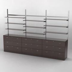 Пристенная торговая система Bazic №7 без задней стенки с тумбами Т-13 (3600мм), Дуб Венге