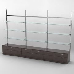 Пристенная торговая система Bazic №8 без задней стенки с тумбами Т-12 (3600мм), Дуб Венге