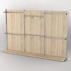 Пристенная торговая система Bazic №1 с задней стенкой (3600мм), Дуб Сонома