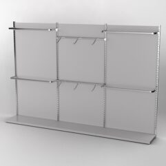 Пристенная торговая система Bazic №1 с задней стенкой (3600мм), Серый