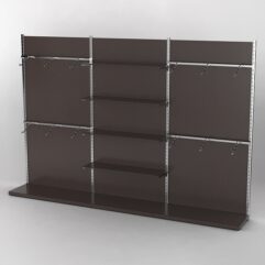 Пристенная торговая система Bazic №3 с задней стенкой (3600мм), Дуб Венге