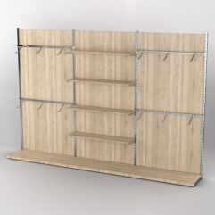 Пристенная торговая система Bazic №3 с задней стенкой (3600мм), Дуб Сонома