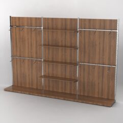 Пристенная торговая система Bazic №3 с задней стенкой (3600мм), Орех