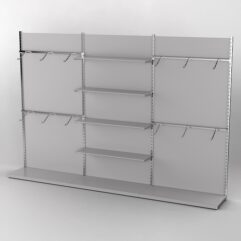 Пристенная торговая система Bazic №3 с задней стенкой (3600мм), Серый