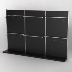 Пристенная торговая система Bazic №2 с задней стенкой (3600мм), Черный