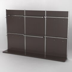 Пристенная торговая система Bazic №2 с задней стенкой (3600мм), Дуб Венге