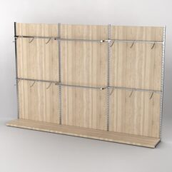 Пристенная торговая система Bazic №2 с задней стенкой (3600мм), Дуб Сонома