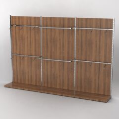 Пристенная торговая система Bazic №2 с задней стенкой (3600мм), Орех