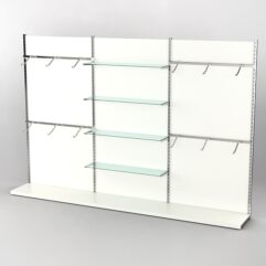 Пристенная торговая система Bazic №4 с задней стенкой (3600мм), Белый