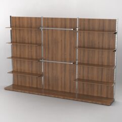 Пристенная торговая система Bazic №5 с задней стенкой (3600мм), Орех