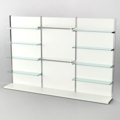 Пристенная торговая система Bazic №6 с задней стенкой (3600мм), Белый