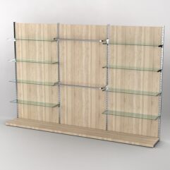 Пристенная торговая система Bazic №6 с задней стенкой (3600мм), Дуб Сонома