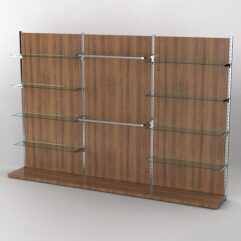 Пристенная торговая система Bazic №6 с задней стенкой (3600мм), Орех