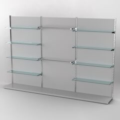 Пристенная торговая система Bazic №6 с задней стенкой (3600мм), Серый