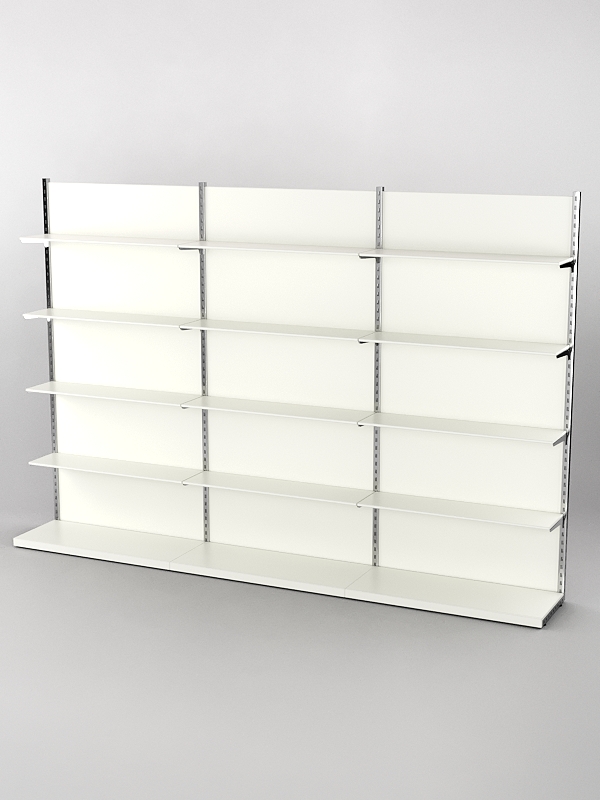 Пристенная торговая система Bazic №7 с задней стенкой (3600мм), Белый