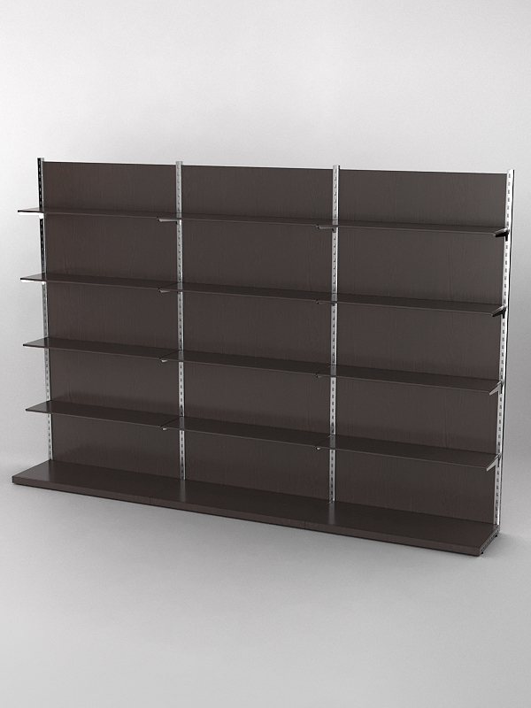 Пристенная торговая система Bazic №7 с задней стенкой (3600мм), Дуб Венге