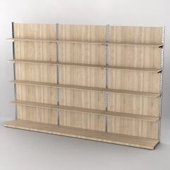 Пристенная торговая система Bazic №7 с задней стенкой (3600мм), Дуб Сонома