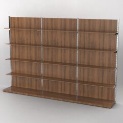 Пристенная торговая система Bazic №7 с задней стенкой (3600мм), Орех