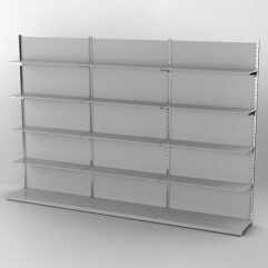 Пристенная торговая система Bazic №7 с задней стенкой (3600мм), Серый