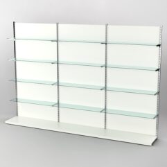 Пристенная торговая система Bazic №8 с задней стенкой (3600мм), Белый