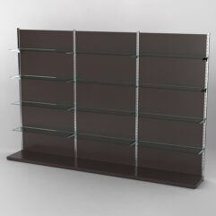 Пристенная торговая система Bazic №8 с задней стенкой (3600мм), Дуб Венге