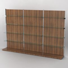 Пристенная торговая система Bazic №8 с задней стенкой (3600мм), Орех