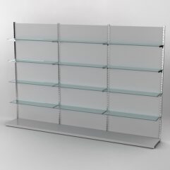 Пристенная торговая система Bazic №8 с задней стенкой (3600мм), Серый