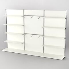 Пристенная торговая система Bazic №9 с задней стенкой (3600мм), Белый