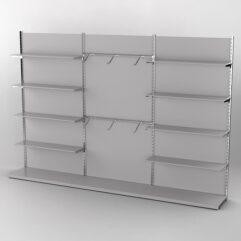 Пристенная торговая система Bazic №9 с задней стенкой (3600мм), Серый