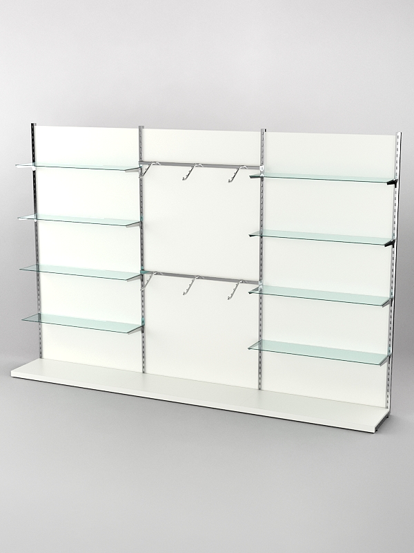 Пристенная торговая система Bazic №10 с задней стенкой (3600мм), Белый