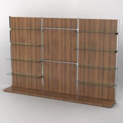 Пристенная торговая система Bazic №10 с задней стенкой (3600мм), Орех