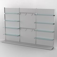 Пристенная торговая система Bazic №10 с задней стенкой (3600мм), Серый