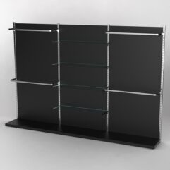 Пристенная торговая система Bazic №11 с задней стенкой (3600мм), Черный