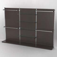 Пристенная торговая система Bazic №11 с задней стенкой (3600мм), Дуб Венге