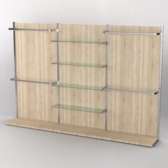 Пристенная торговая система Bazic №11 с задней стенкой (3600мм), Дуб Сонома