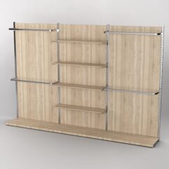 Пристенная торговая система Bazic №12 с задней стенкой (3600мм), Дуб Сонома