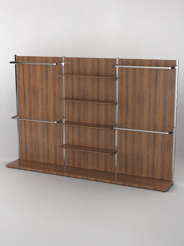 Пристенная торговая система Bazic №12 с задней стенкой (3600мм), Орех