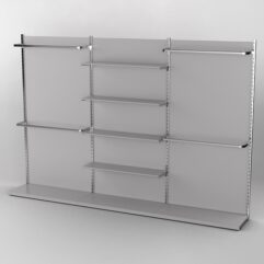 Пристенная торговая система Bazic №12 с задней стенкой (3600мм), Серый