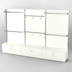 Система торговая Bazic №1 пристенная с ДСП и тумбами Т-21 (3600мм), Белый