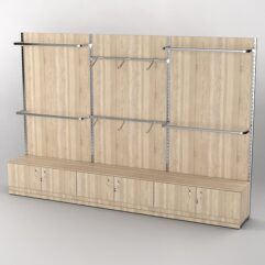 Система торговая Bazic №1 пристенная с ДСП и тумбами Т-21 (3600мм), Дуб Сонома