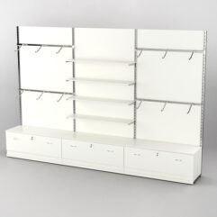 Система торговая Bazic №2 пристенная с ДСП и тумбами Т-11 (3600мм), Белый