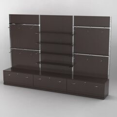 Система торговая Bazic №2 пристенная с ДСП и тумбами Т-11 (3600мм), Дуб Венге