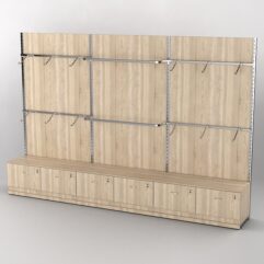 Система торговая Bazic №3 пристенная с ДСП и тумбами Т-15 и Т-21 (3600мм), Дуб Сонома