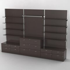 Система торговая Bazic №5 пристенная с ДСП и тумбами Т-14 и Т-13 (3600мм), Дуб Венге