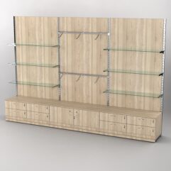 Система торговая Bazic №10 пристенная с ДСП и тумбами Т-14 и Т-21 (3600мм), Дуб Сонома